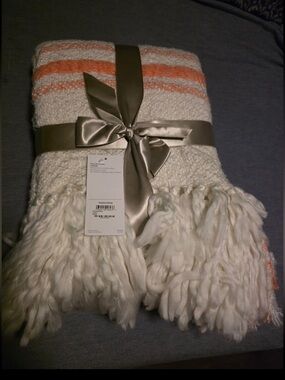 Taylor Stripe Throw Fringe Blanket
